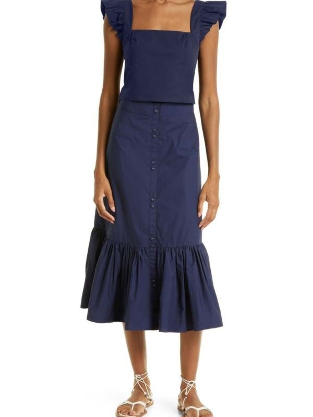 Cara Cara Georgica Midi Skirt In Navy Size 10